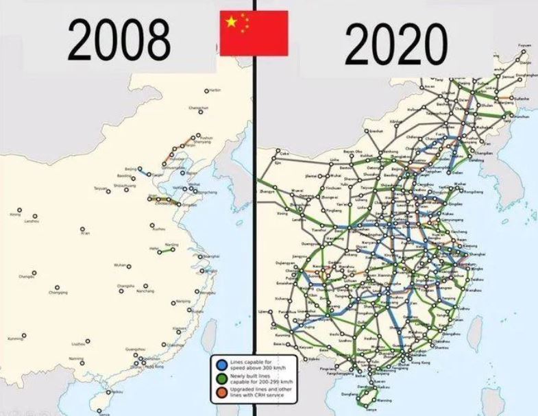 中国の高速鉄道路線